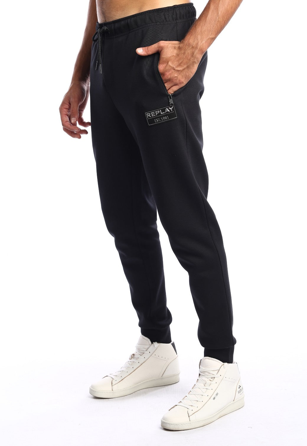 מכנסי טרנינג אינטרלוק ארוך לוגו צד שמאל גברים