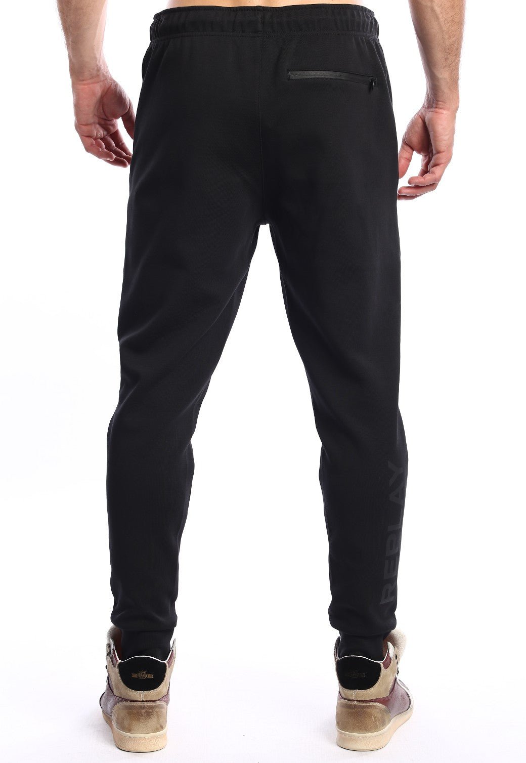מכנסי טרנינג אינטרלוק ארוך לוגו גדול מאחורה צד ימין | גברים BLACK / L