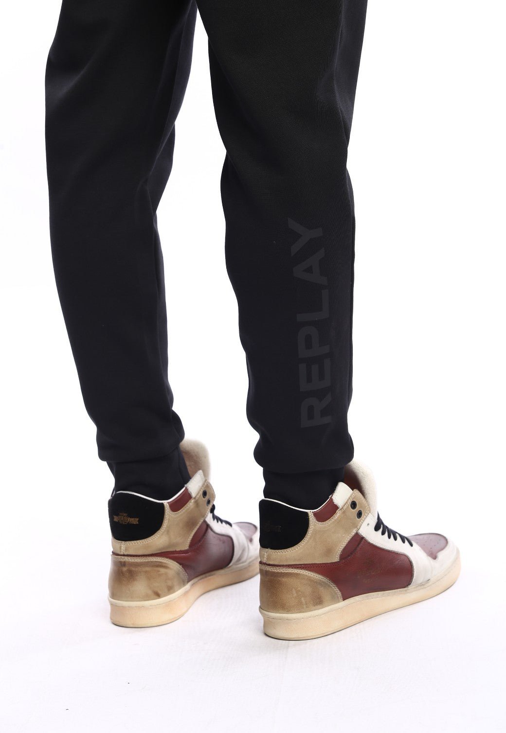 מכנסי טרנינג אינטרלוק ארוך לוגו גדול מאחורה צד ימין | גברים BLACK / L