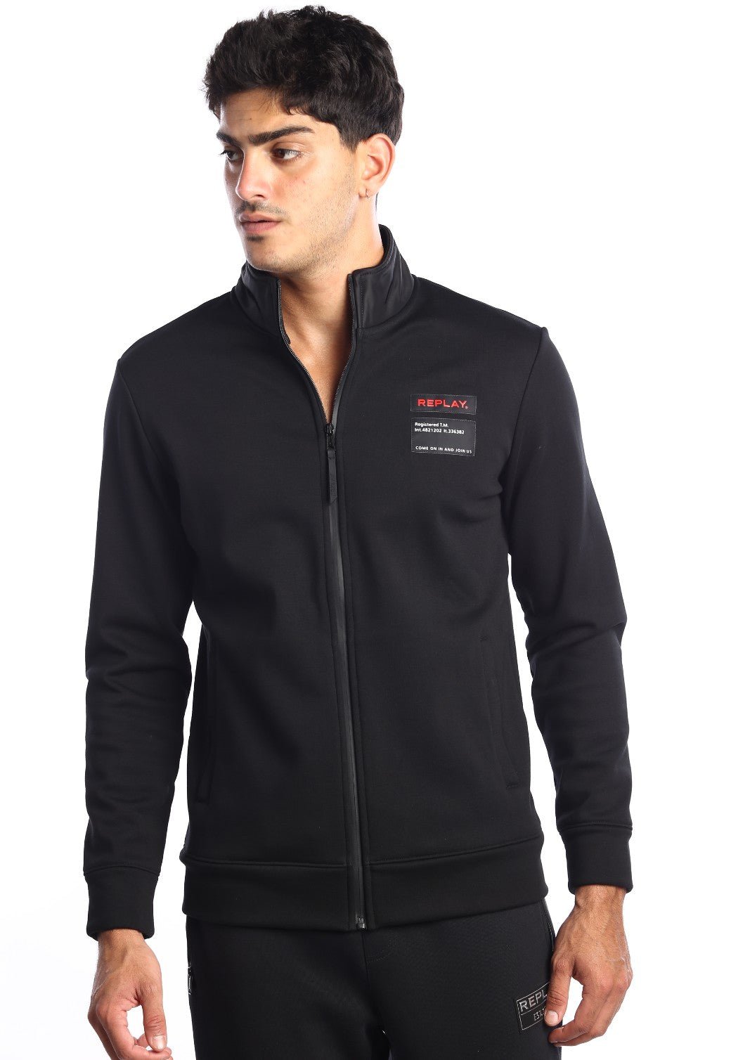 ג'קט בטנת וולור פנימית ארוך לוגו בחזה | גברים BLACK / L