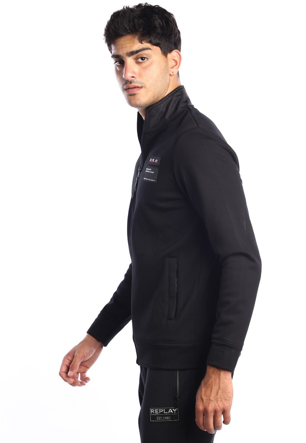 ג'קט בטנת וולור פנימית ארוך לוגו בחזה | גברים BLACK / L