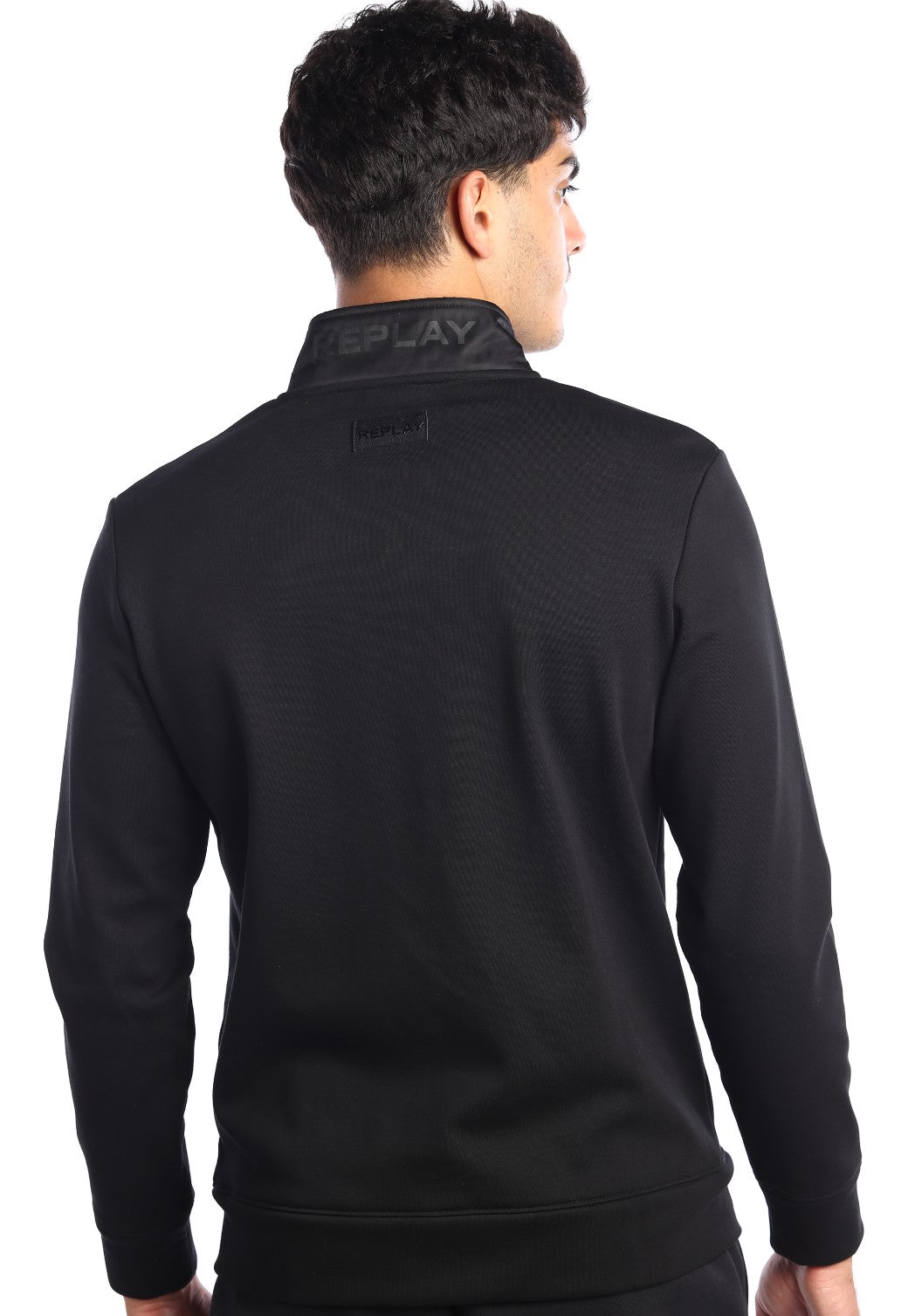 ג'קט בטנת וולור פנימית ארוך לוגו בחזה | גברים BLACK / L