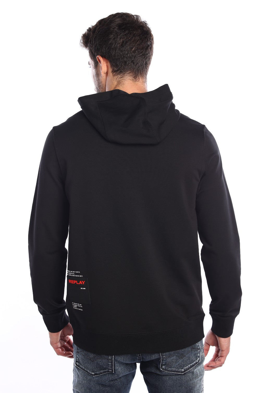 קפוצ'ון טרי ארוך לוגו בחזה ובגב | גברים BLACK / L