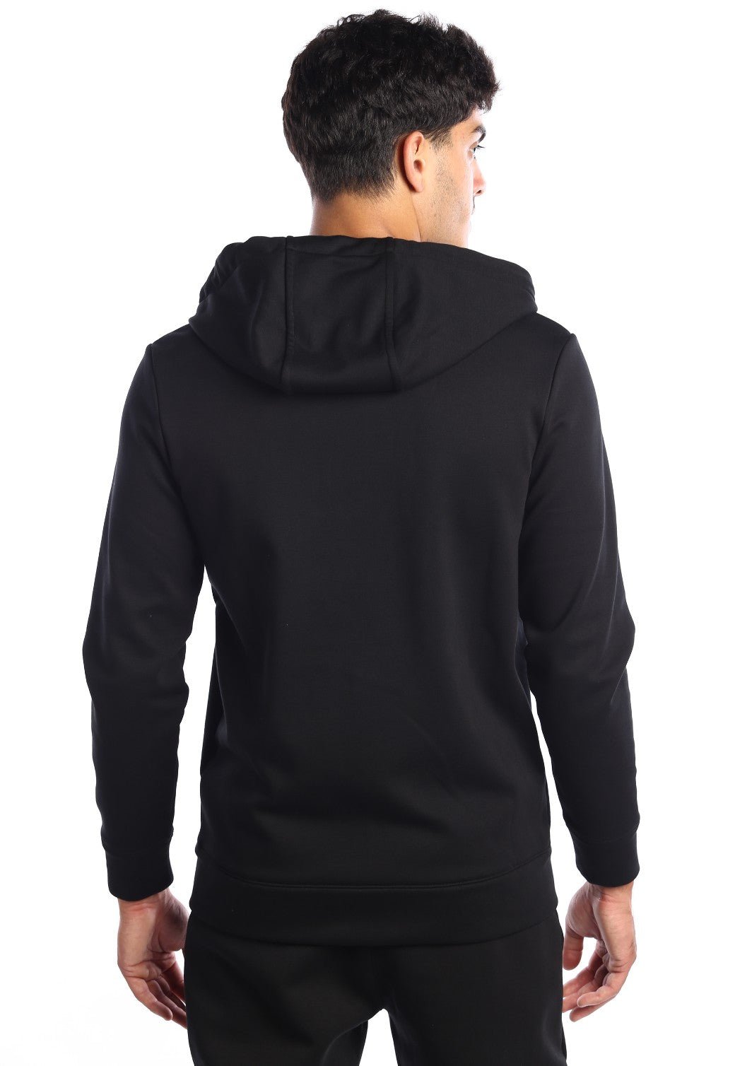 קפוצ'ון רוכסן בטנת וולור פנימית ארוך לוגו קטן בחזה | גברים BLACK / L