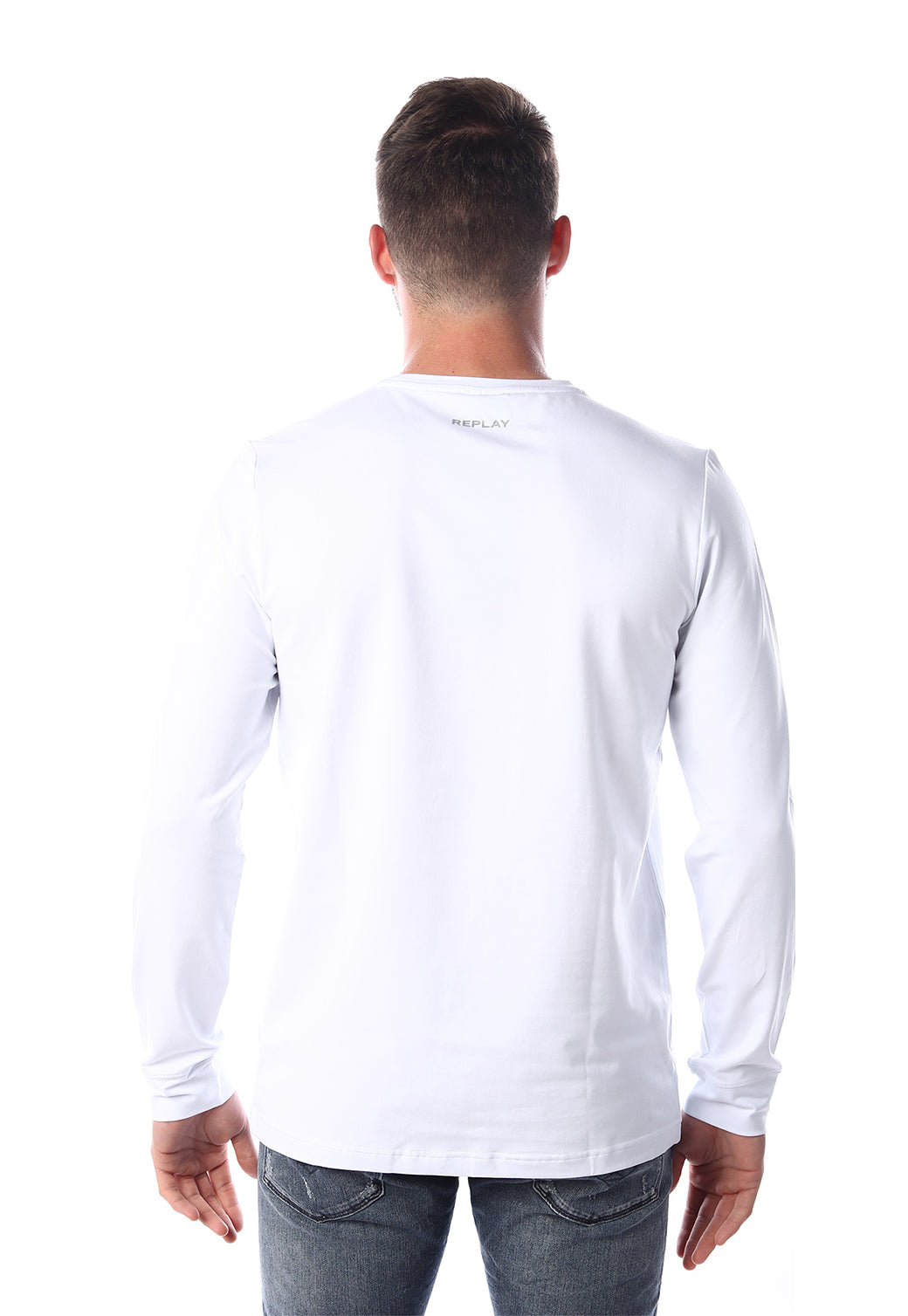 חולצת לייקרה ארוכה בצבע לבן