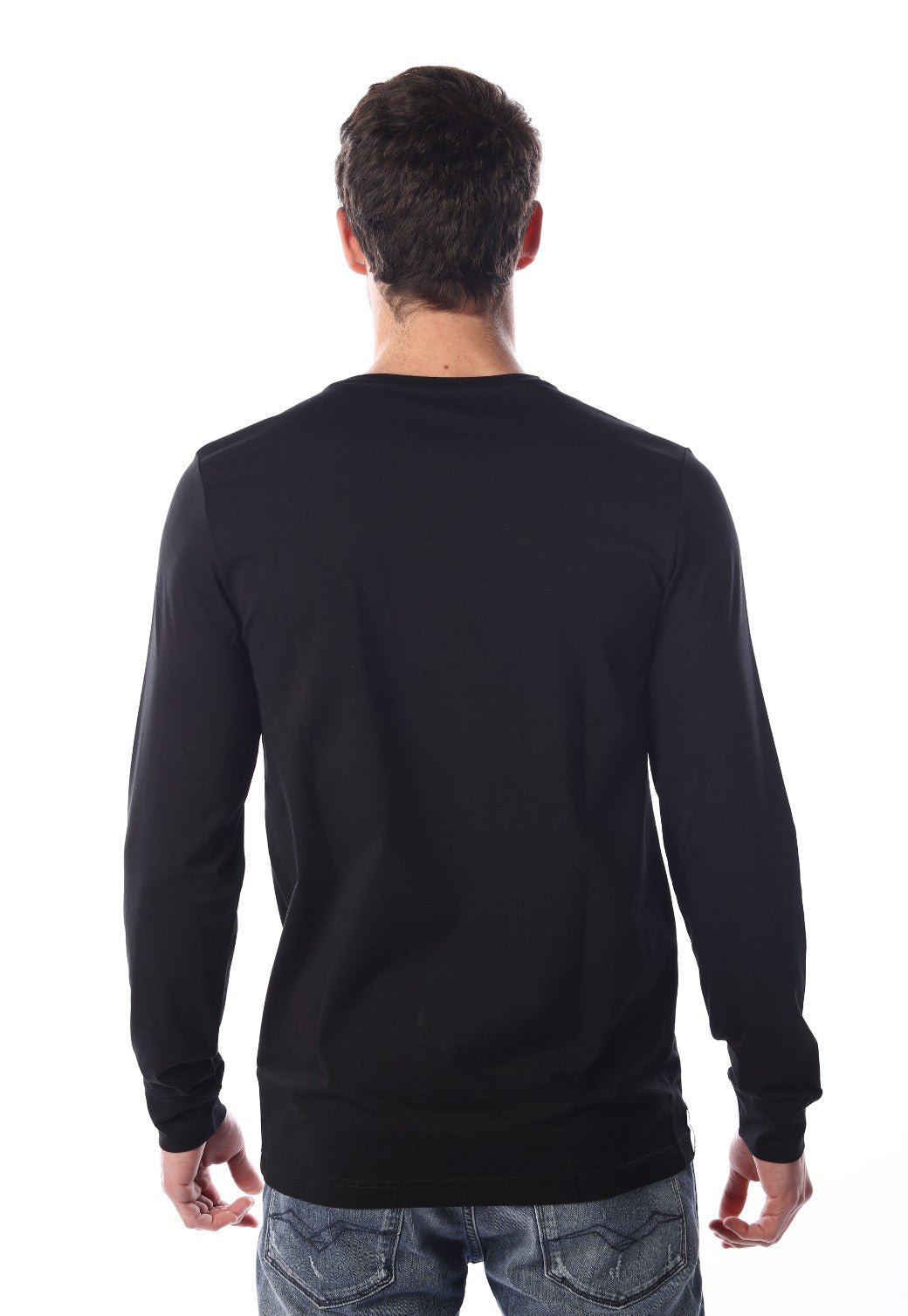 טי שירט ארוכה הדפס לוגו קטן | גברים SILVER / L