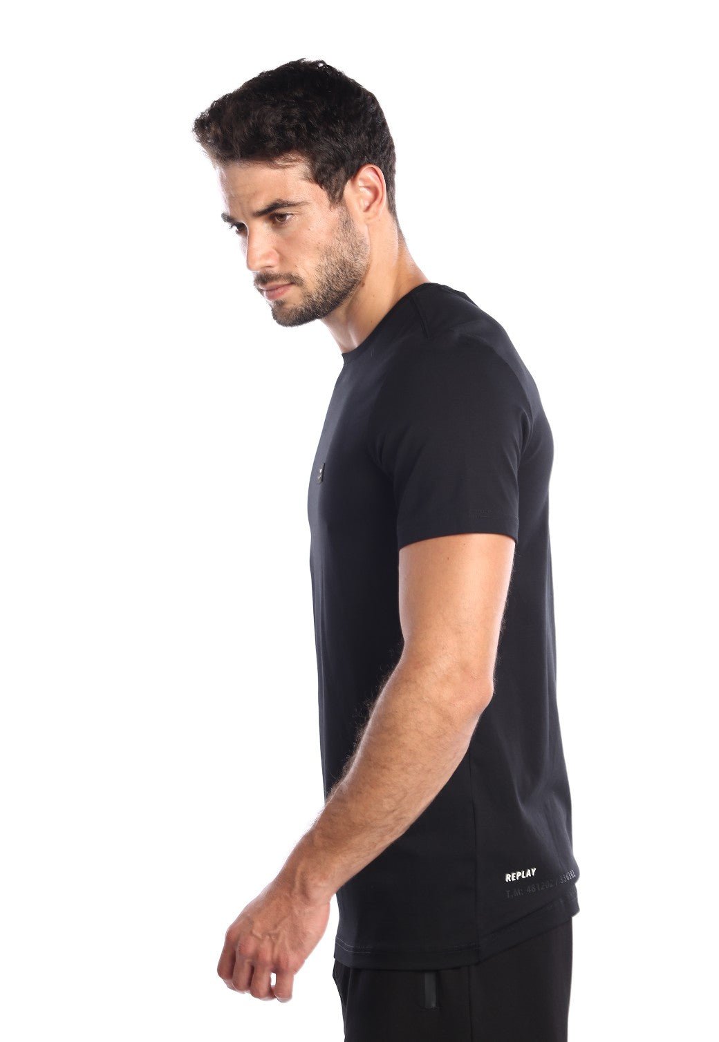 טי שירט לייקרה קצרה עם לוגו קטן | גברים BLACK / L