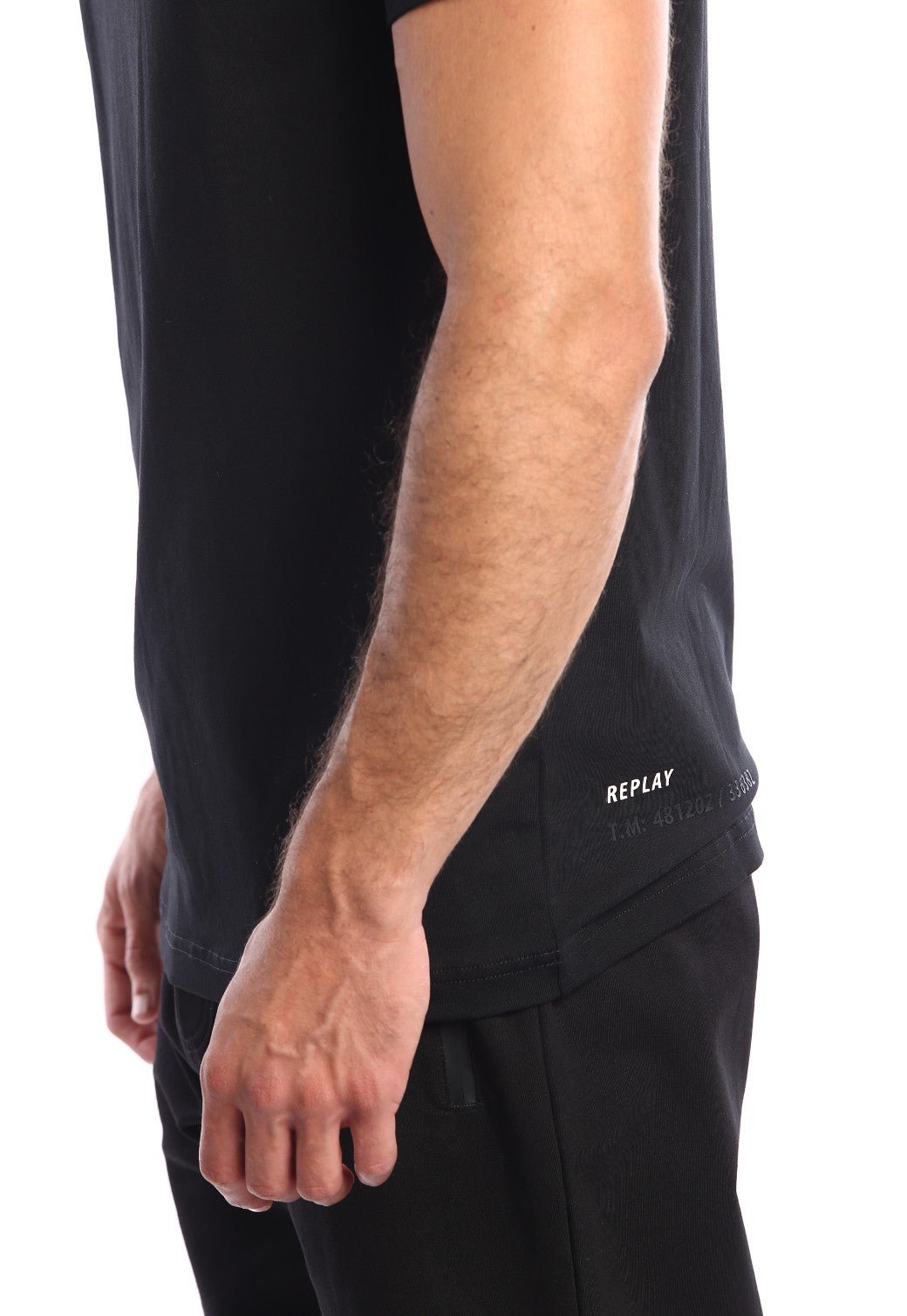 טי שירט לייקרה קצרה עם לוגו קטן | גברים BLACK / L