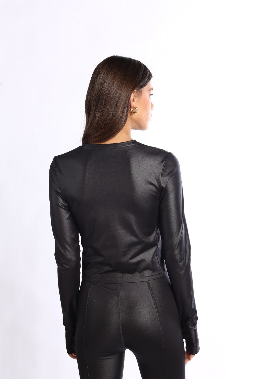 חולצת אירובי אלאס ארוך לוגו בחזה | נשים BLACK / S