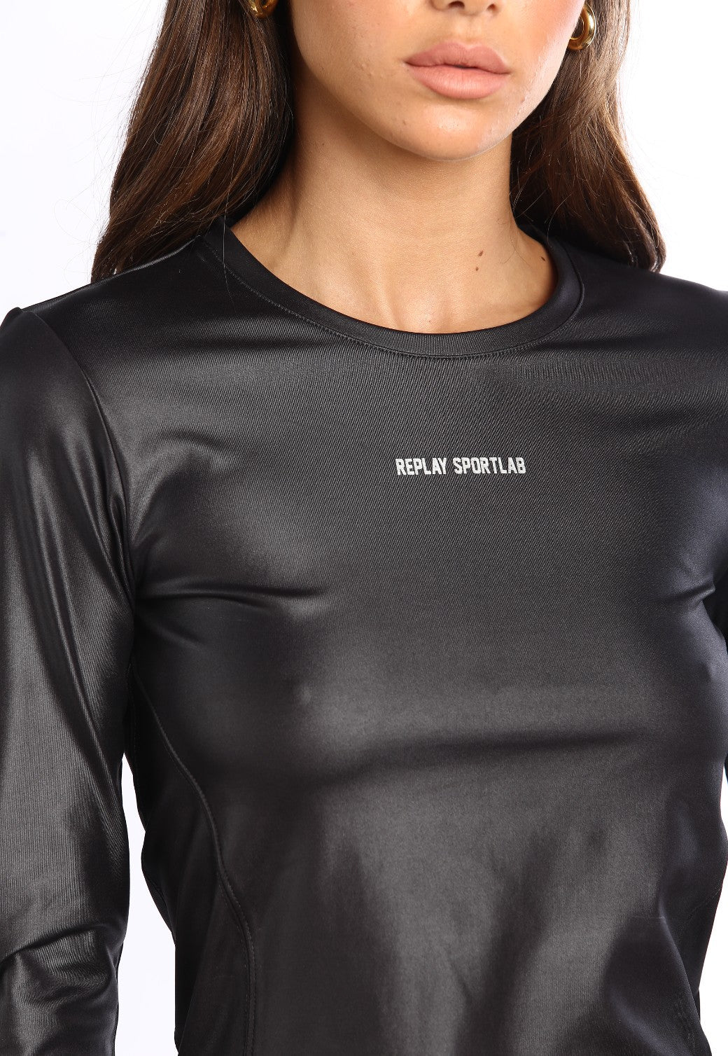 חולצת אירובי אלאס ארוך לוגו בחזה | נשים BLACK / S