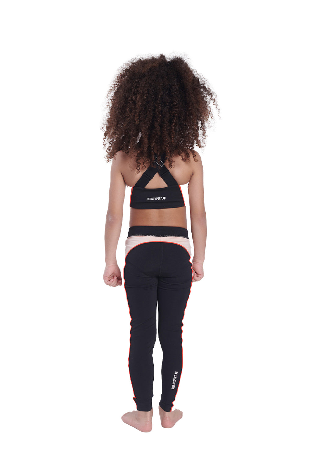 חליפת ספורט לילדות בצבע שחור-ורוד