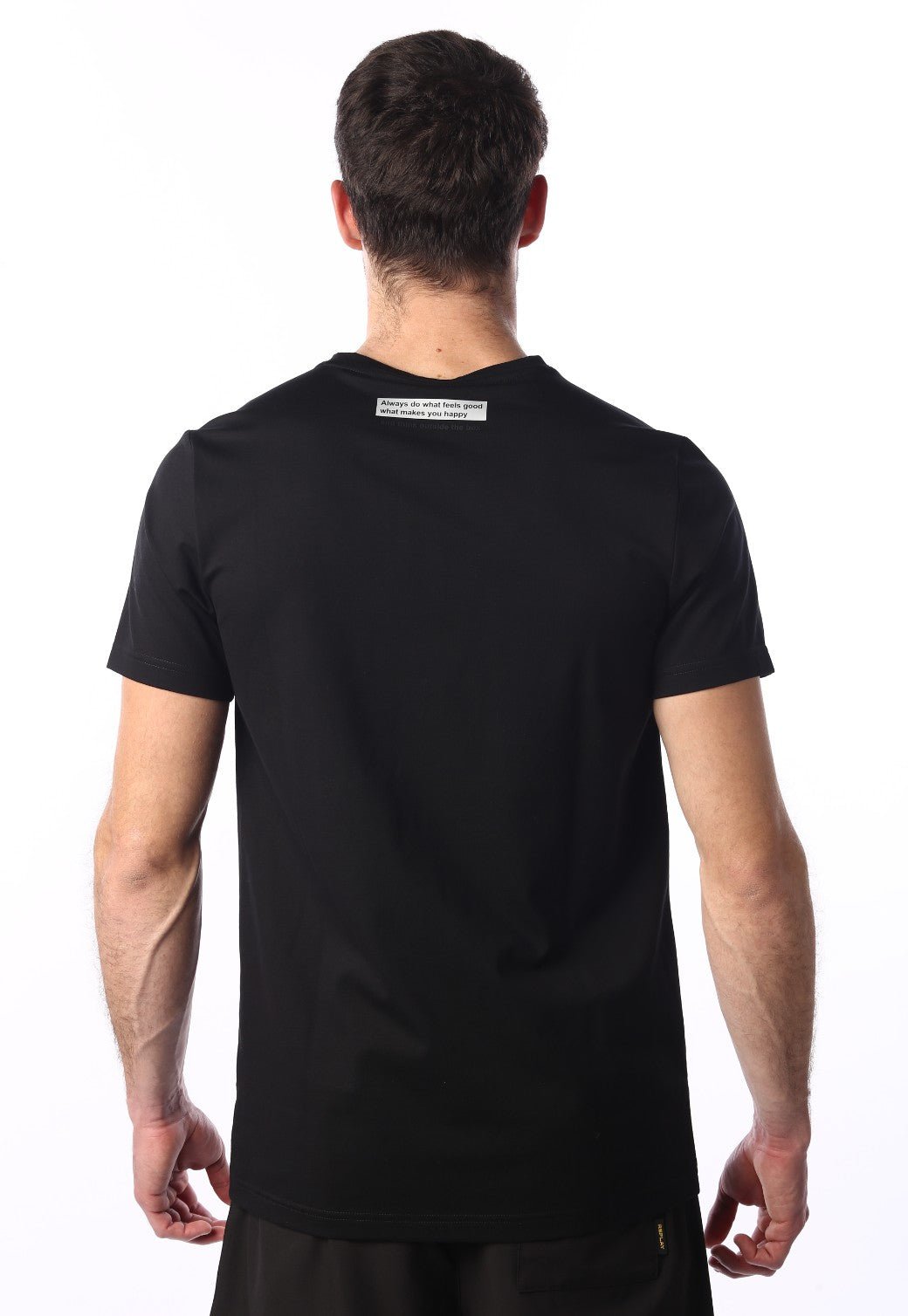 טי שירט קצרה עם הדפס לוגו | גברים BLACK / L