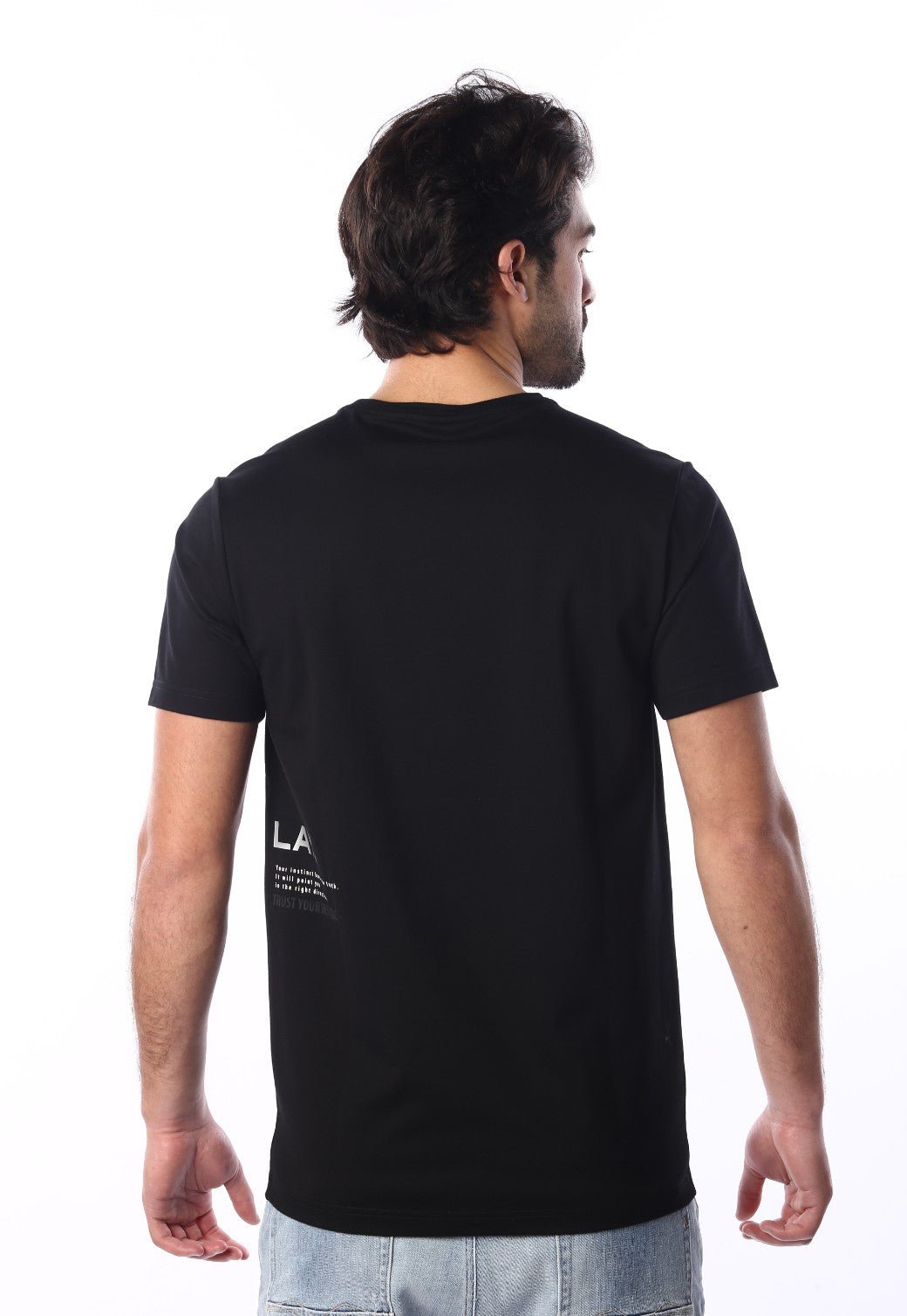 טי שירט קצרה עם הדפס לוגו | גברים BLACK / L