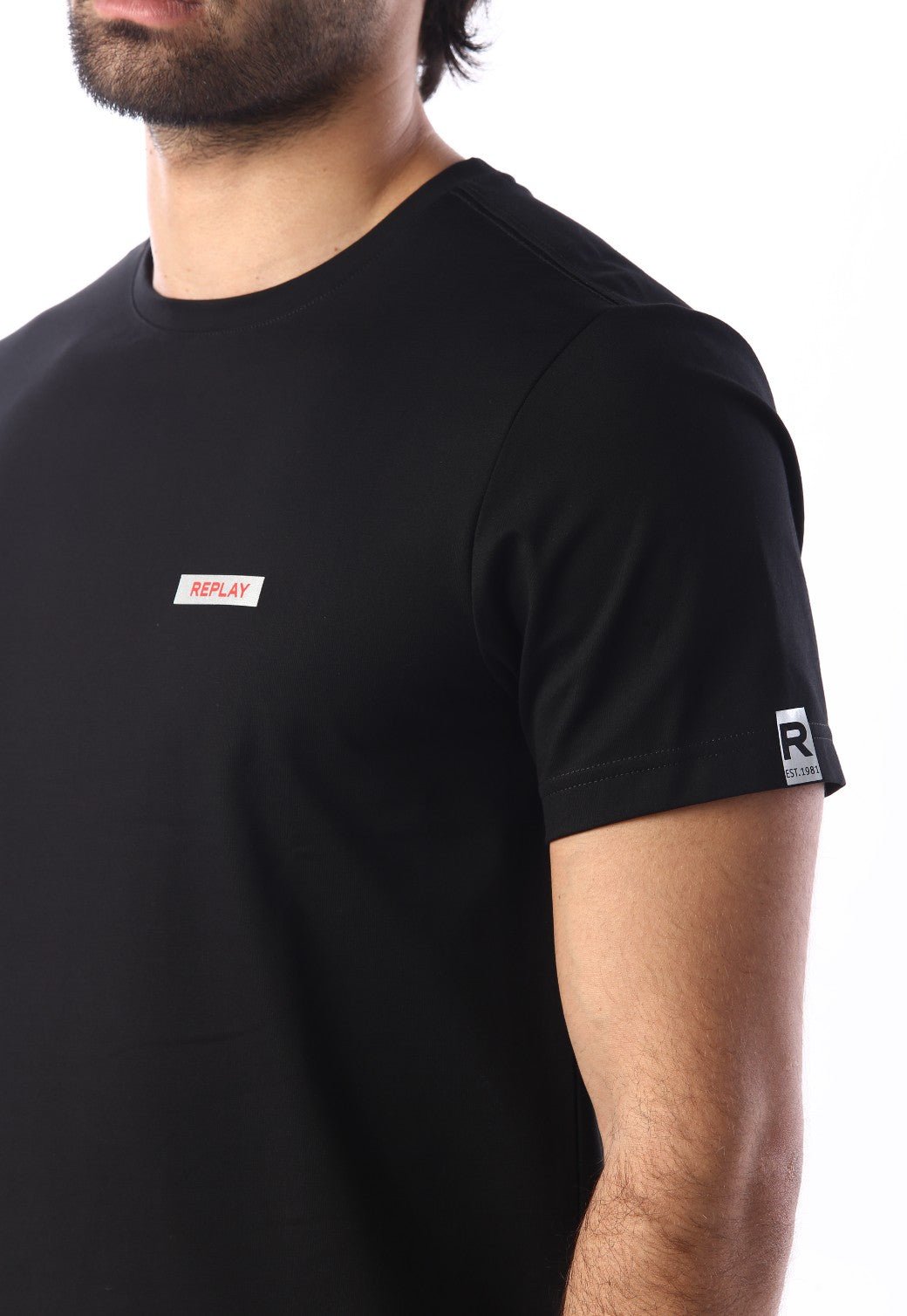 טי שירט קצרה עם הדפס לוגו | גברים BLACK / L