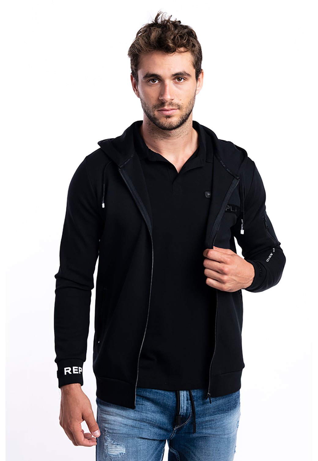 סווטשירט קפוצ׳ון | גברים BLACK / L