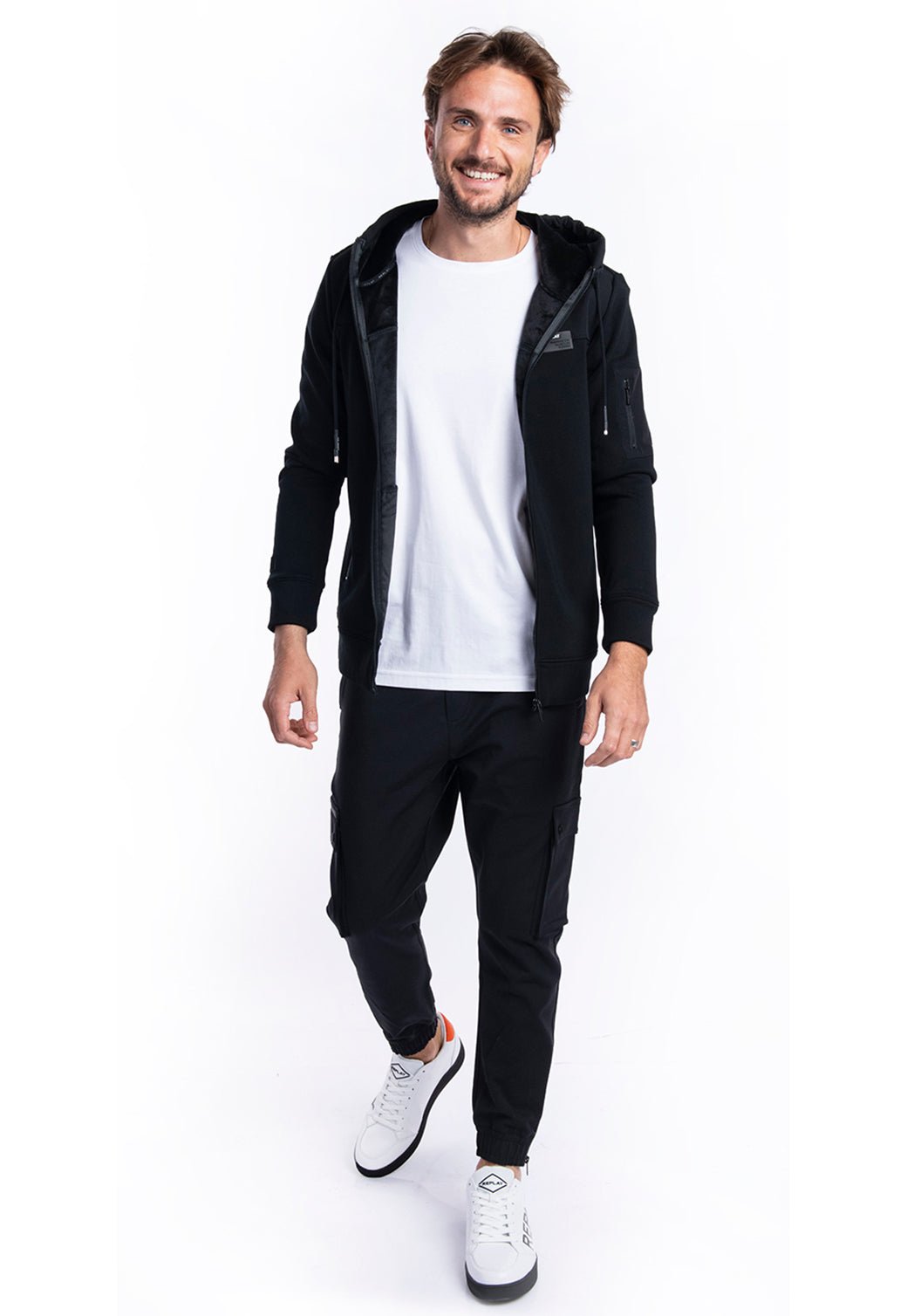 סווטשירט קפוצ׳ון | גברים BLACK / L