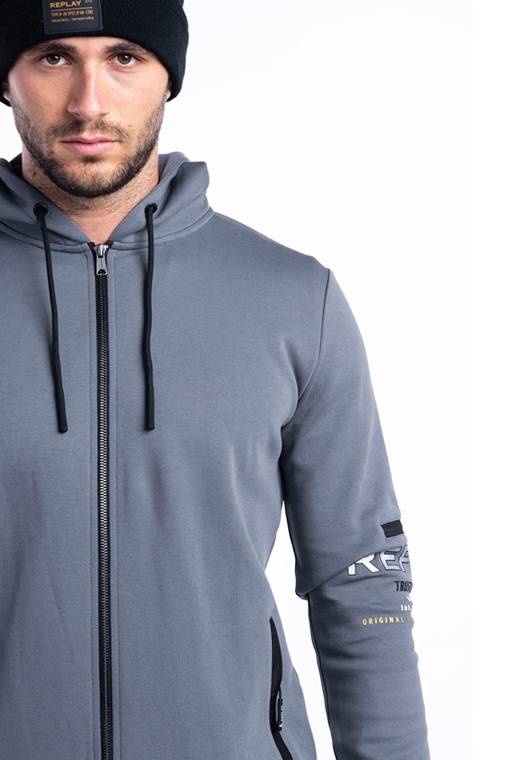 סווטשירט קפוצ׳ון מרוכסן | גברים GREY / L