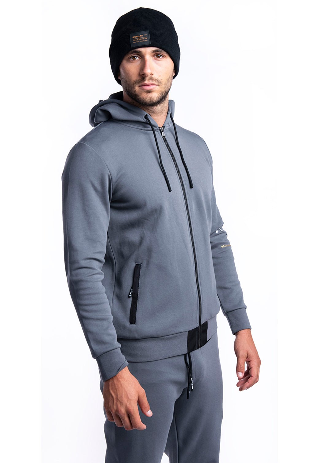 סווטשירט קפוצ׳ון מרוכסן | גברים GREY / L