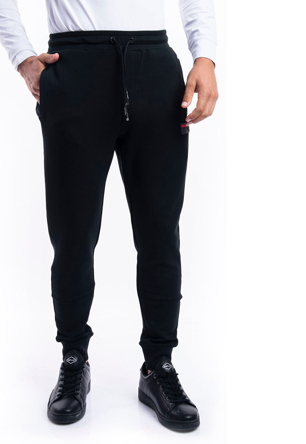 מכנסי טרנינג ארוכים לוגו | גברים BLACK / L