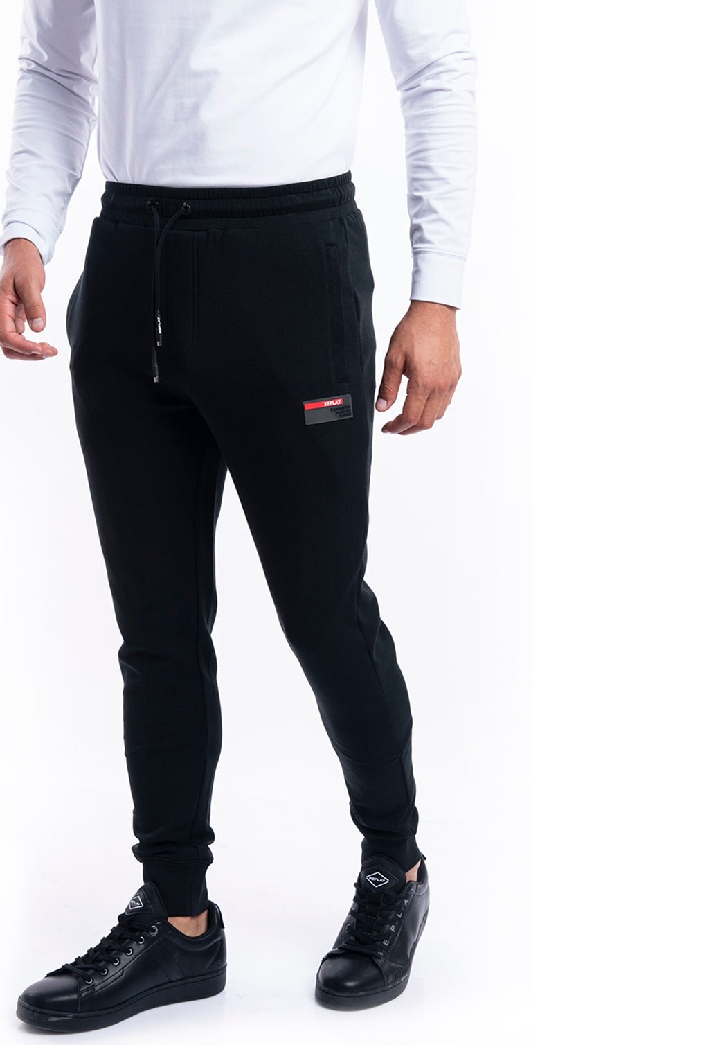 מכנסי טרנינג ארוכים לוגו | גברים BLACK / L