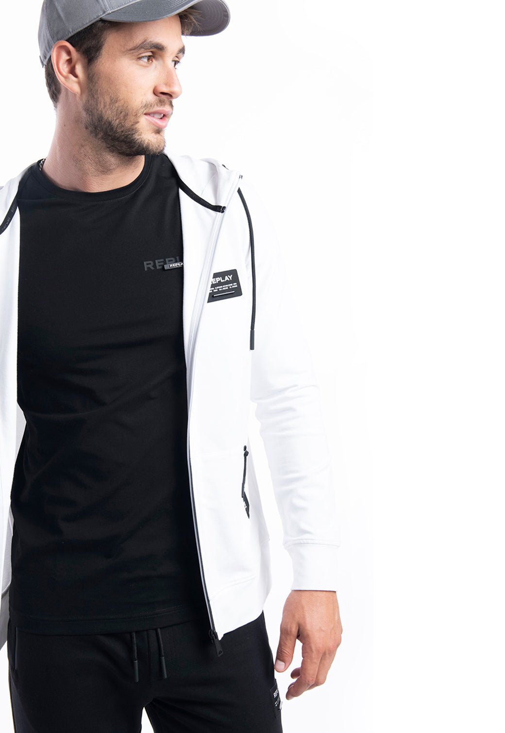 סווטשירט קפוצ׳ון טרי | גברים WHITE / L