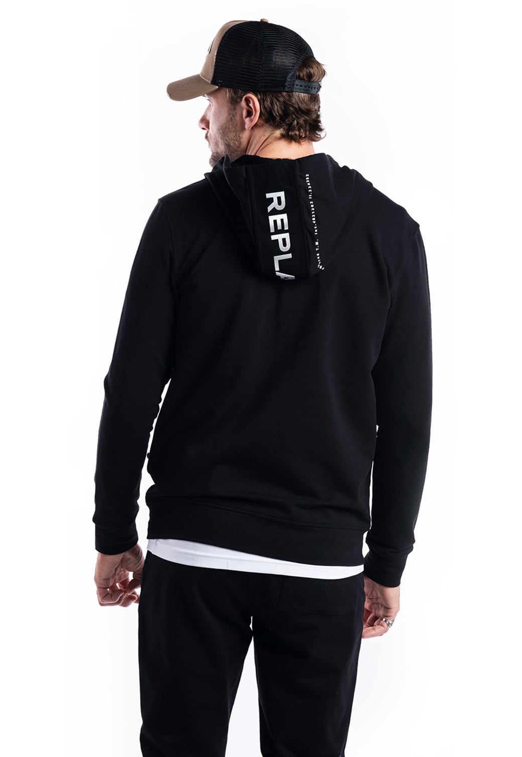 סווטשירט קפוצ׳ון מרוכסן | גברים BLACK / L