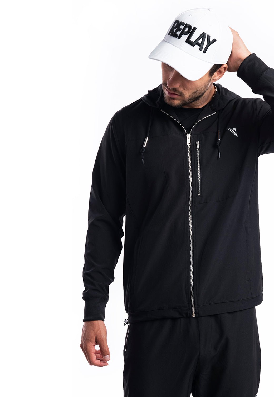 ז׳קט מאמן מרוכסן | גברים BLACK / L