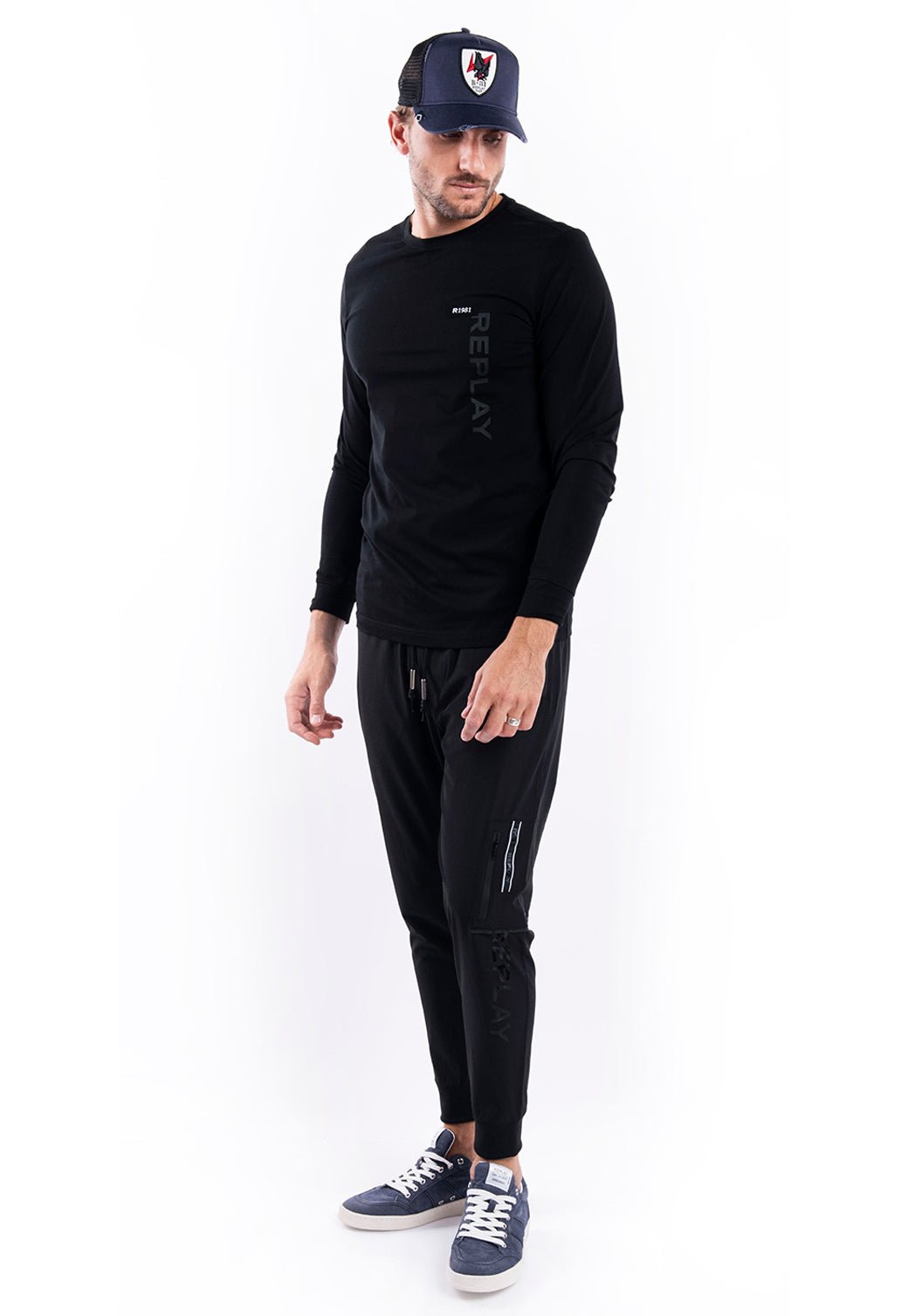 טי שירט לוגו ארוכה | גברים BLACK / L