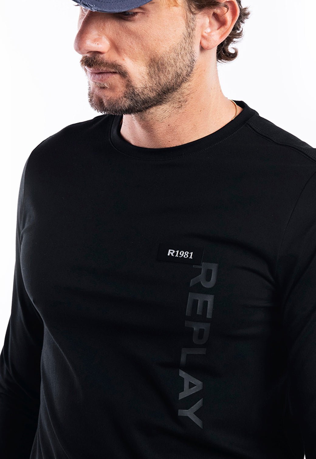 טי שירט לוגו ארוכה | גברים BLACK / L