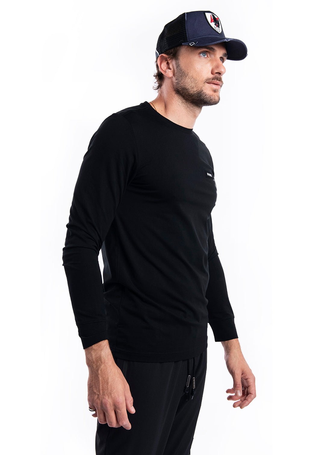 טי שירט לוגו ארוכה | גברים BLACK / L