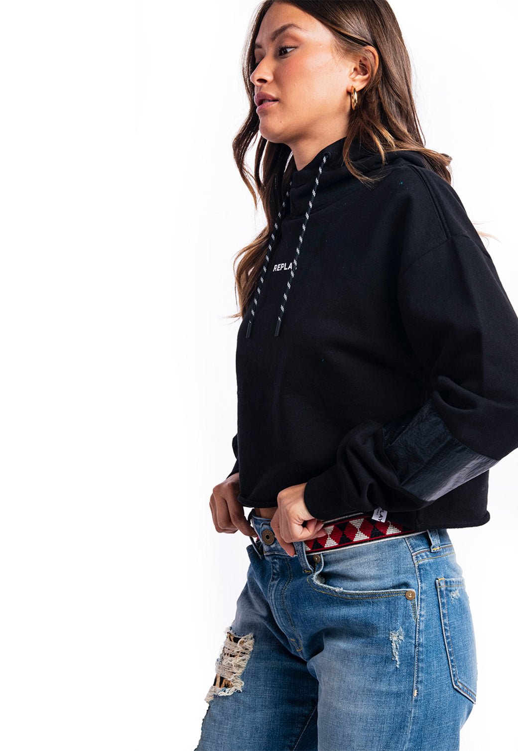 סווטשירט קרופ | נשים BLACK / S