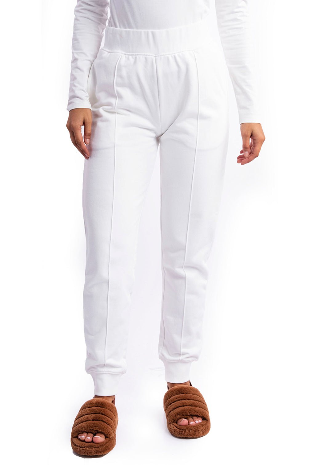 מכנסי טרנינג לוגו מותן | נשים WHITE / S