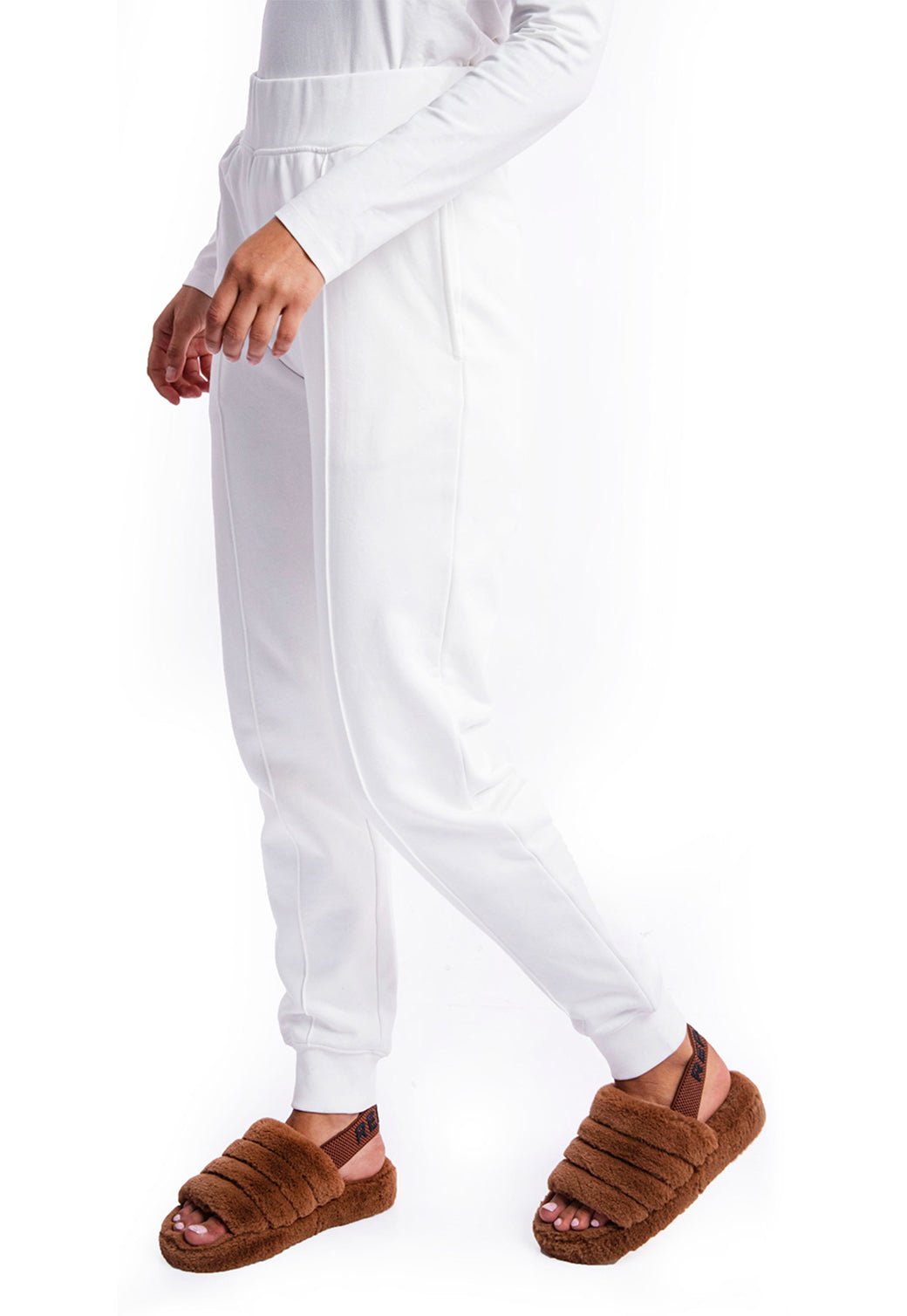 מכנסי טרנינג לוגו מותן | נשים WHITE / S