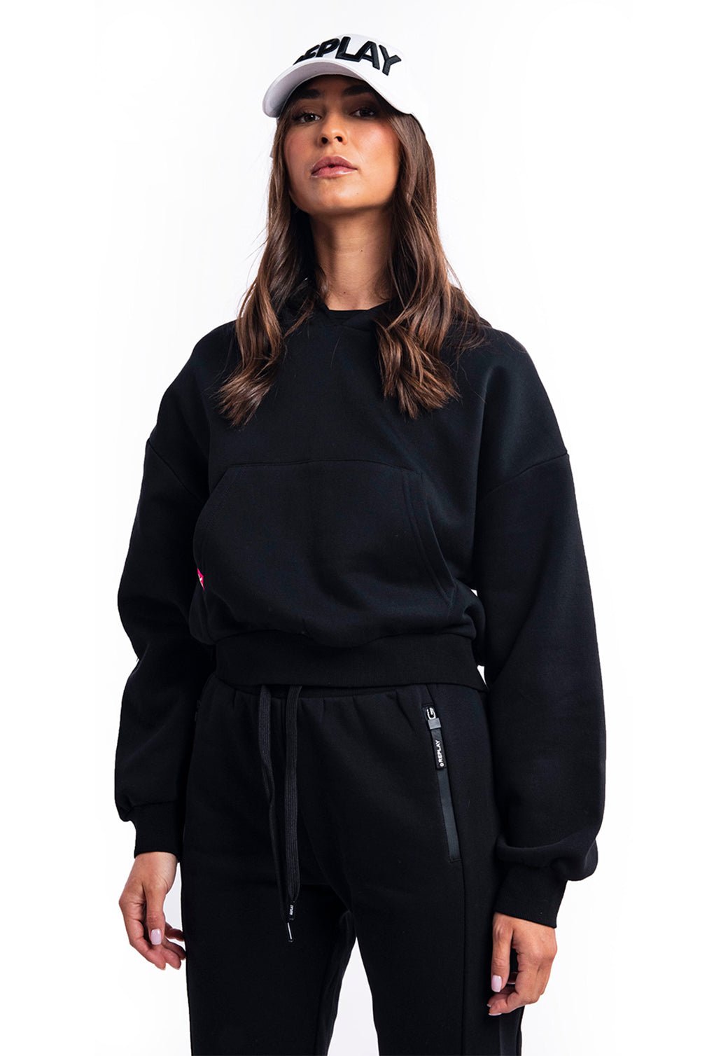 סווטשירט לוגו שרוול | נשים BLACK / S