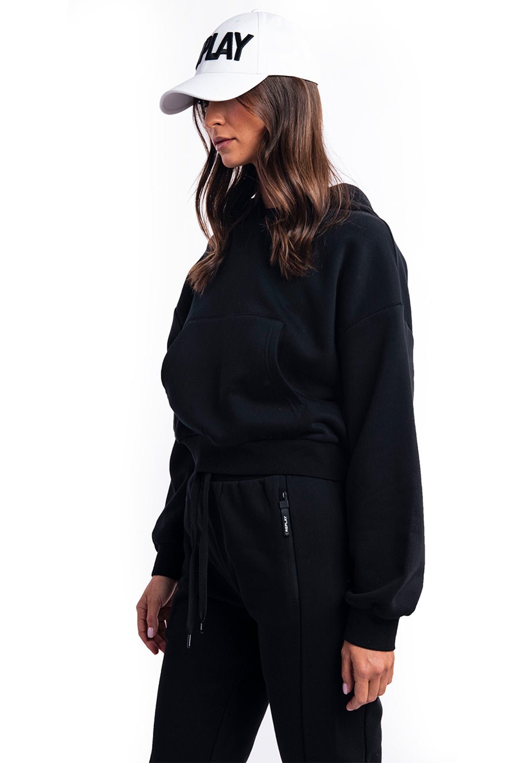 סווטשירט לוגו שרוול | נשים BLACK / S