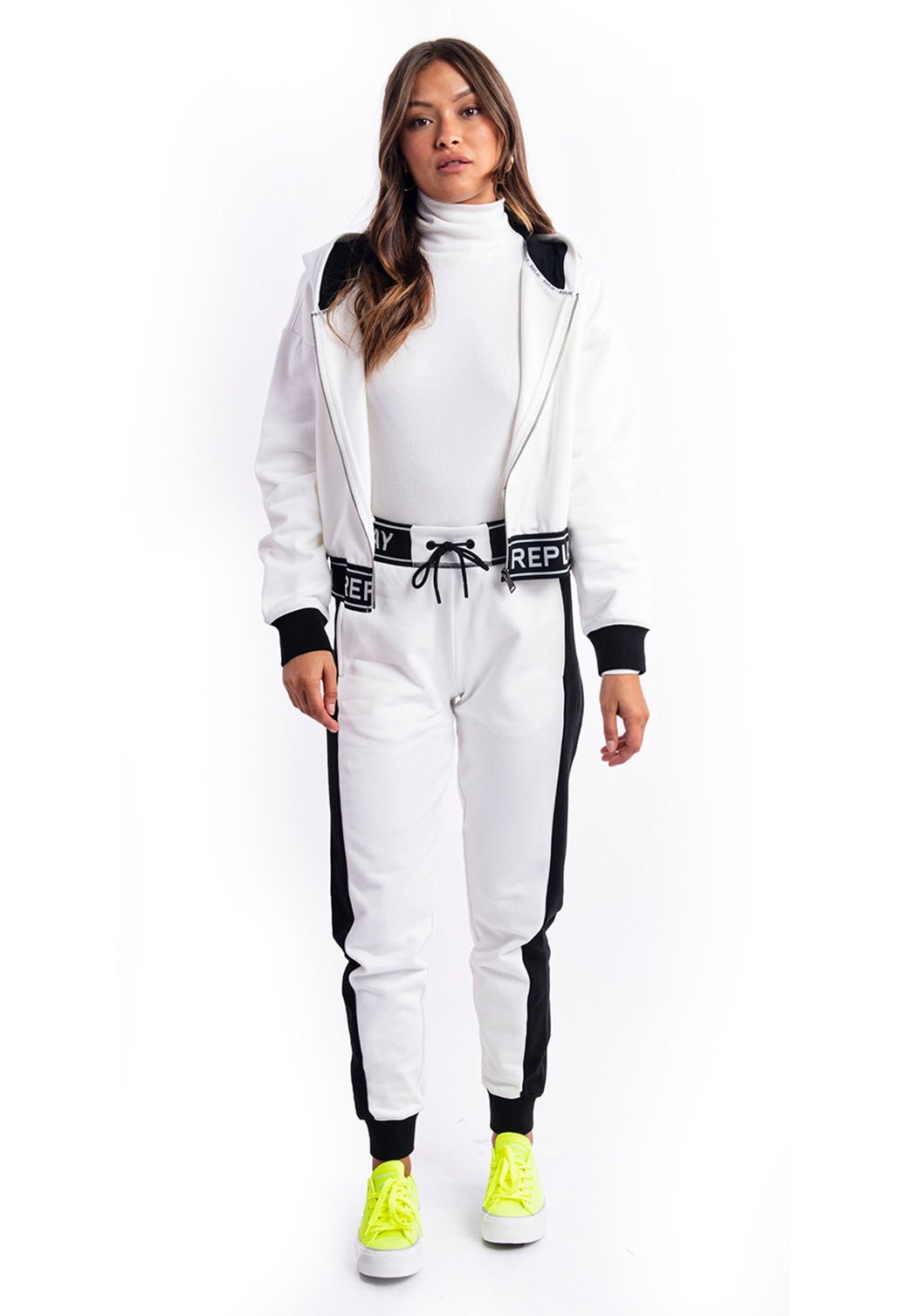 מכנסי טרנינג פס צידי | נשים WHITE / S