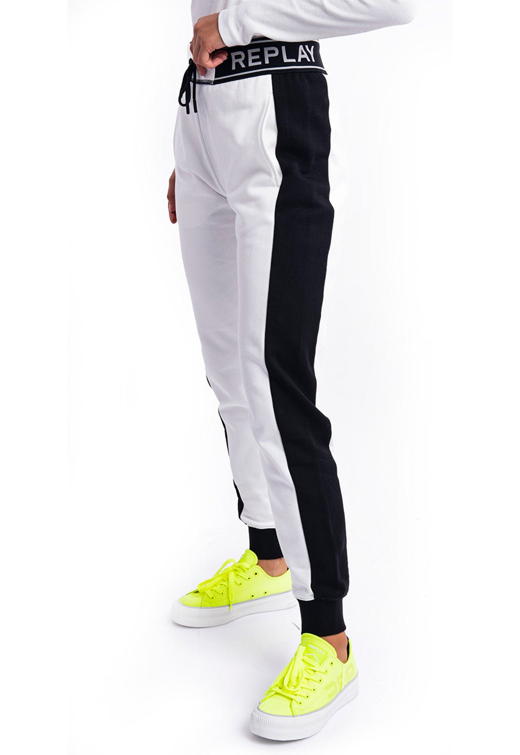 מכנסי טרנינג פס צידי | נשים WHITE / S