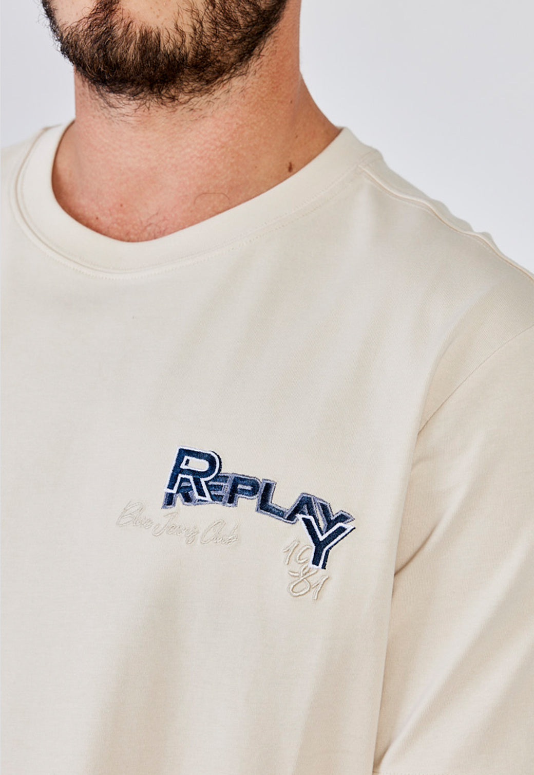 טי שירט קצרה לוגו בגב גברים