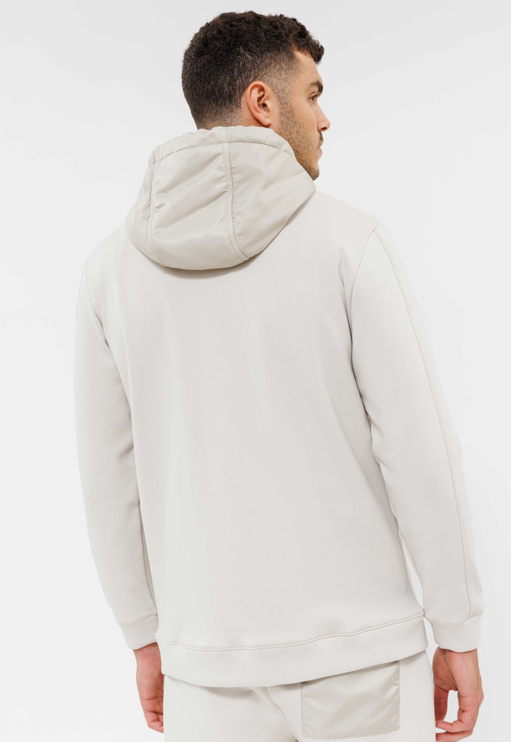 ג'קט עם רוכסן לגברים בצבע לבן