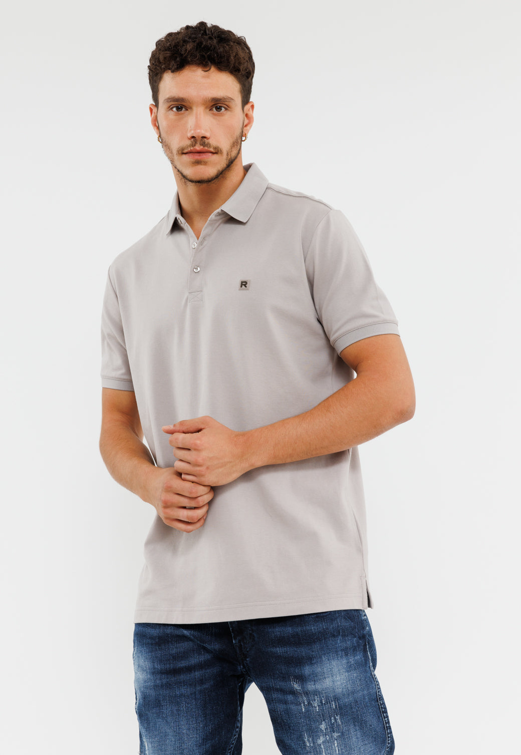 חולצת פולו פיקה לגברים בצבע חום