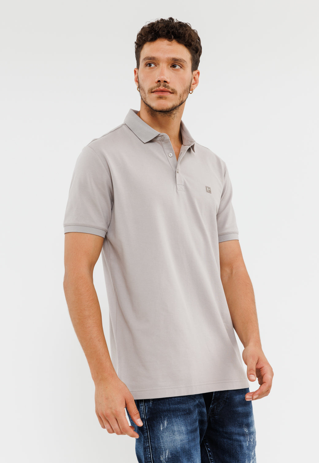 חולצת פולו פיקה לגברים בצבע חום