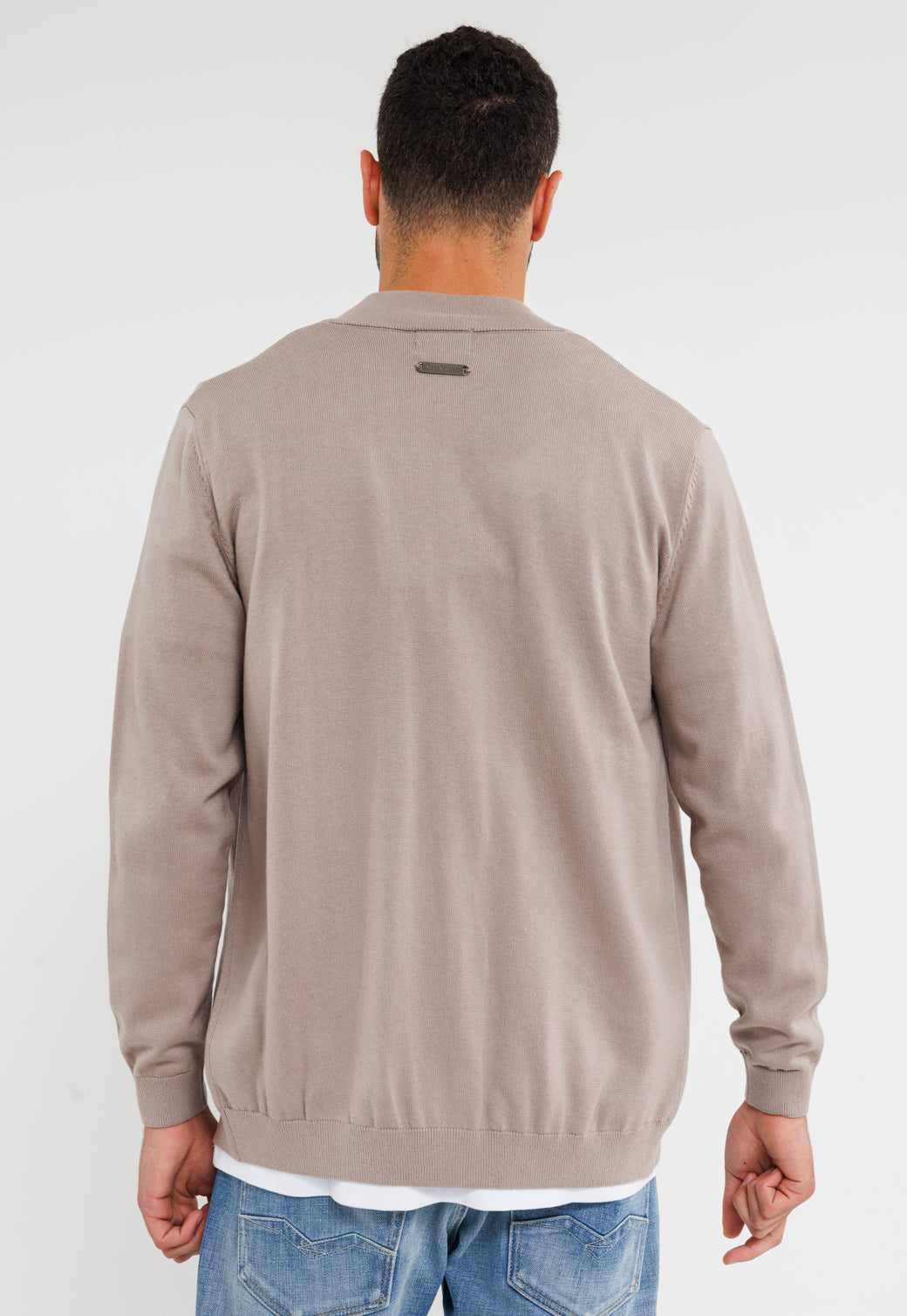 סריג עם רוכסן לגברים בצבע שחור