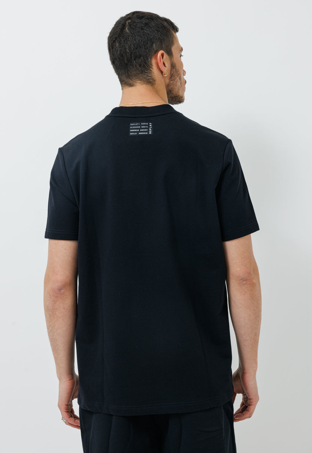 חליפת 2 חלקים טרי קצרה לגברים בצבע שחור