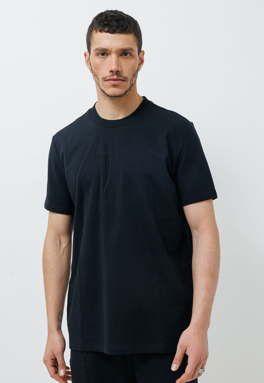 חליפת טרנינג קצרה לוגו בגב לגברים