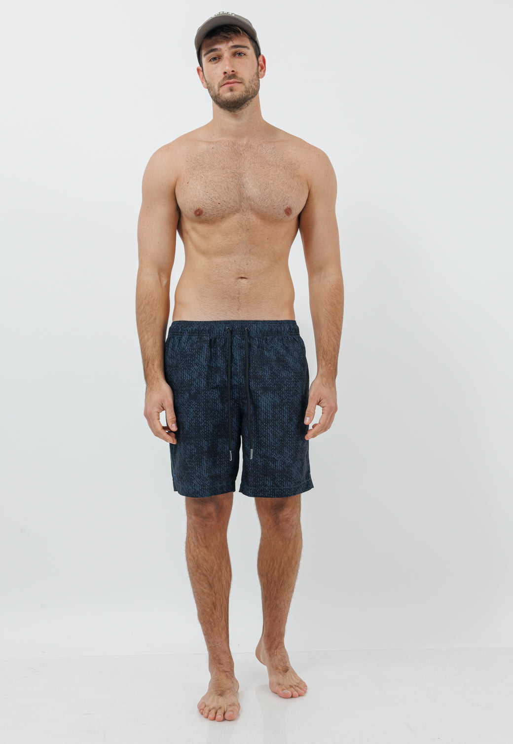 בגד ים לגברים בהדפס שחור