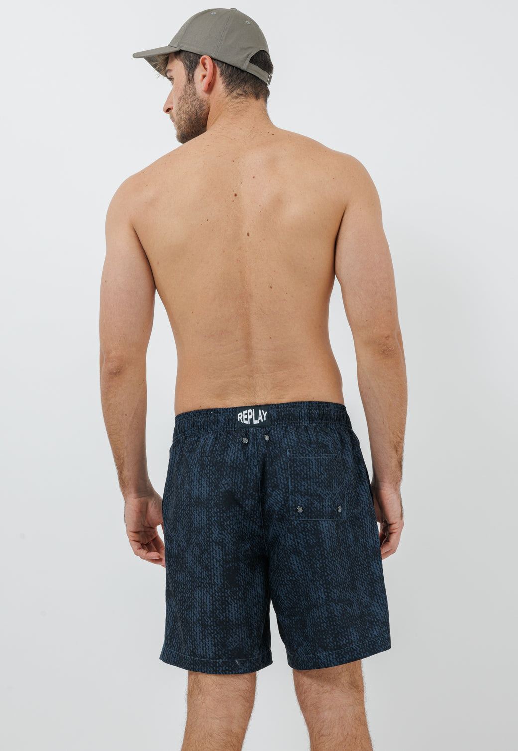 בגד ים לגברים בהדפס שחור