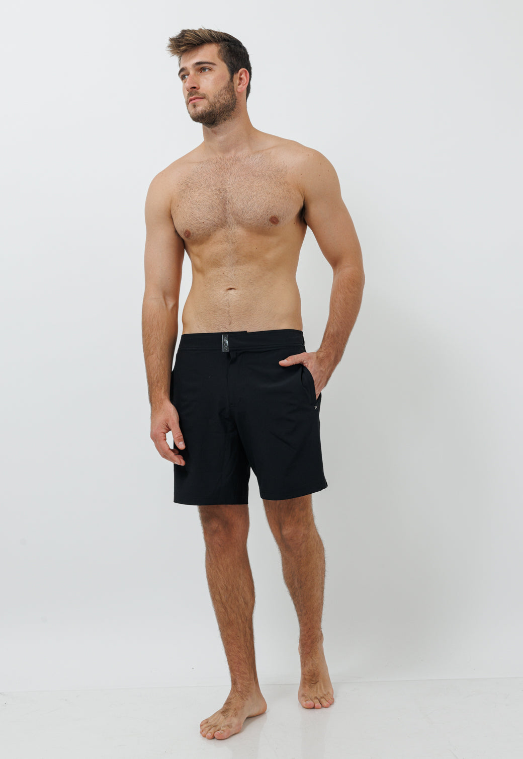 בגד ים קצר לגברים בצבע שחור