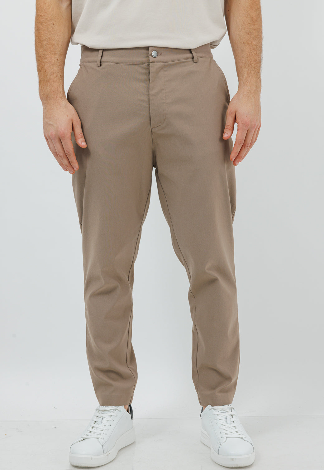 מכנסיים ארוכים RAYON בצבע חום