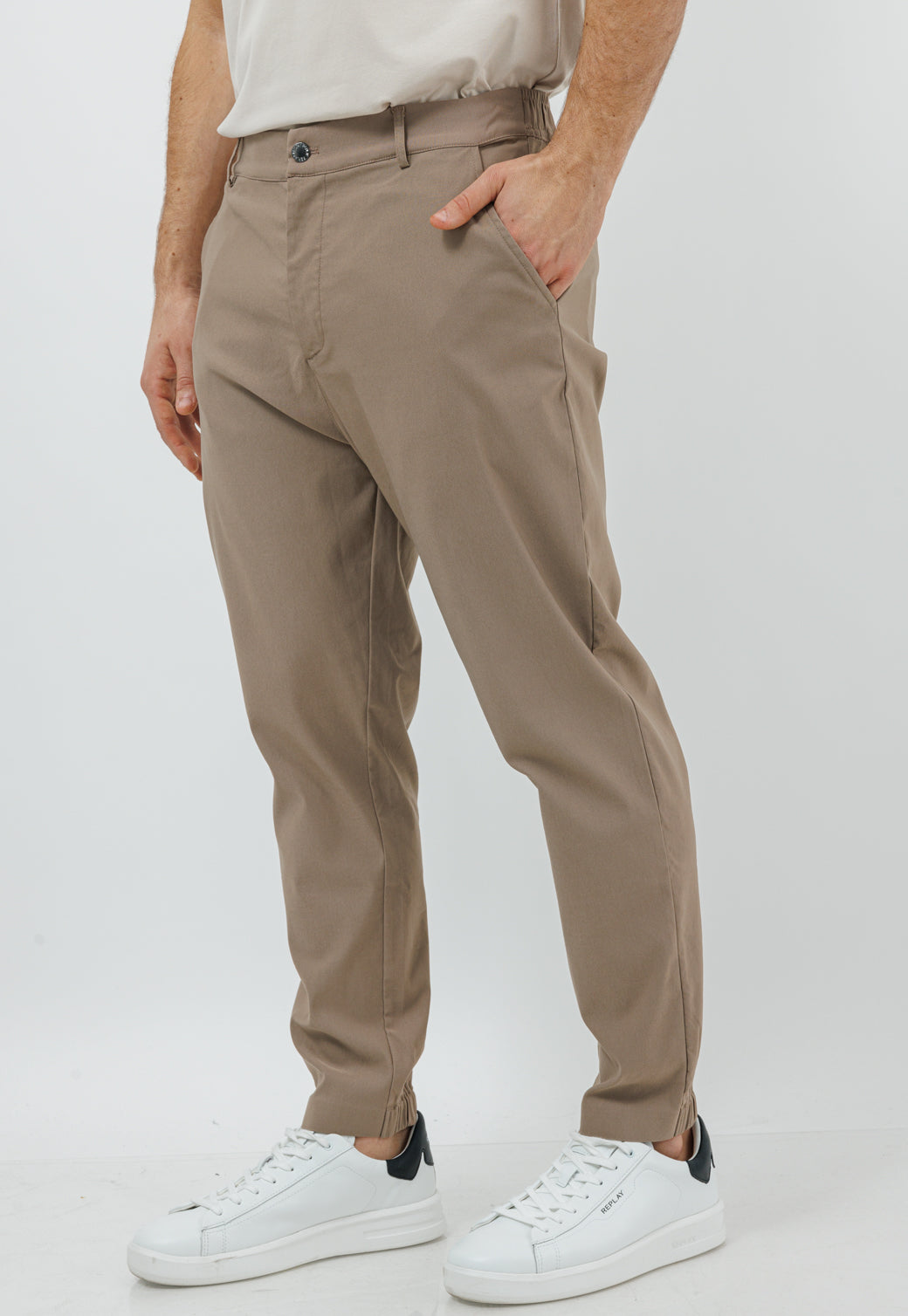 מכנסיים ארוכים RAYON בצבע חום