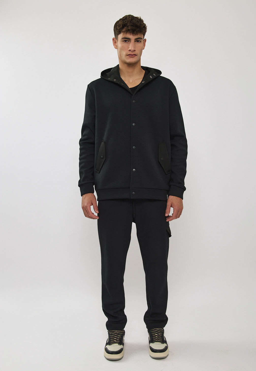 ג'קט אינטרלוק לגברים בצבע שחור